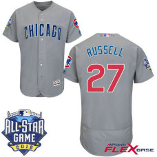 Chicago Cubs #27 Addison Russell Grey 2016 All-Star Game Patch Flex Base Jersey
