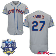 New York Mets #27 Jeurys Familia Grey 2016 All-Star Game Patch Flex Base Jersey
