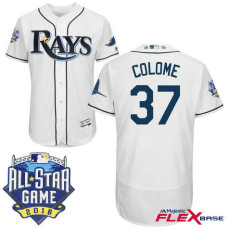 Tampa Bay Rays #37 Alex Colome White 2016 All-Star Game Patch Flex Base Jersey
