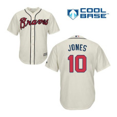 Atlanta Braves #10 Chipper Jones Alternate 2 Cool Base Cream Authentic Jersey