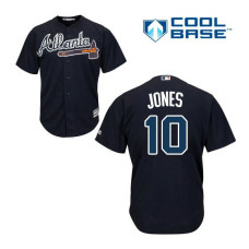Atlanta Braves #10 Chipper Jones Alternate Road Cool Base Blue Authentic Jersey