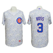 Chicago Cubs #3 David Ross Conventional 3D Version White Jersey