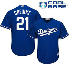 Los Angeles Dodgers #21 Zack Greinke Blue Authentic Cool Base Alternate Jersey