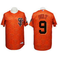 San Francisco Giants #9 Brandon Belt Authentic 3D Fashion Orange Jersey