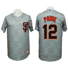 San Francisco Giants #12 Joe Panik Authentic 3D Fashion Grey Jersey