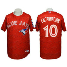 Jays #10 Edwin Encarnacion 3D Watermark Edition Red Jersey