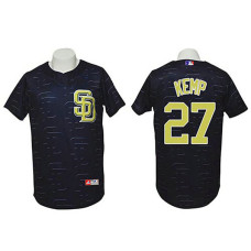 San Diego Padres #27 Matt Kemp Authentic 3D Fashion Black Jersey