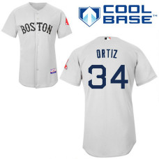 Boston Red Sox #34 David Ortiz Grey Road Authentic Cool Base Jersey