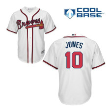 YOUTH Atlanta Braves #10 Chipper Jones Home Cool Base White Authentic Jersey
