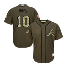 YOUTH Atlanta Braves #10 Chipper Jones Salute to Service Green Authentic Jersey