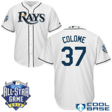 Tampa Bay Rays #37 Alex Colome White 2016All Star Game Patch Cool Base Jersey