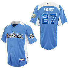 Los Angeles Angels of Anaheim #27 Mike Trout Light Blue 2012 All-Star BP Jersey