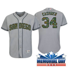 San Diego Padres Andrew Cashner #34 Grey Camo Fashion 2016 Memorial Day Cool Base Jersey