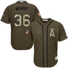 Los Angeles Angels #36 Jered Weaver Olive Camo Jersey