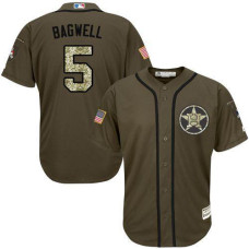 Houston Astros #5 Jeff Bagwell Olive Camo Jersey