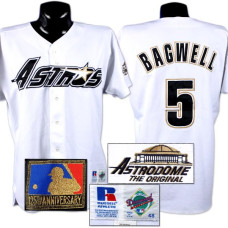 Houston Astros #5 Jeff Bagwell White 1994 Throwback Jersey