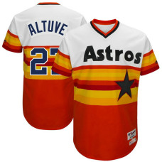 Houston Astros #27 Jose Altuve White 1977 Throwback Turn Back the Clock Authentic Player Jersey