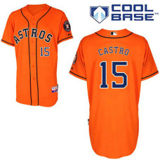 Houston Astros #15 Jason Castro Authentic Orange Alternate Cool Base Jersey
