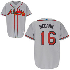 Atlanta Braves #16 Brian McCann Grey Home Jersey