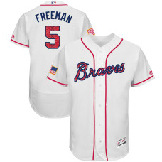 Freddie Freeman #5 Atlanta Braves 2017 Stars & Stripes Independence Day White Flex Base Jersey