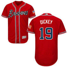 Atlanta Braves R.A. Dickey #19 Scarlet Alternate Flex Base Jersey