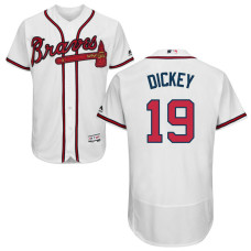 Atlanta Braves R.A. Dickey #19 White Home Flex Base Jersey