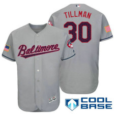Baltimore Orioles #30 Chris Tillman Grey Stars & Stripes 2016 Independence Day Cool Base Jersey