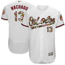 Baltimore Orioles Manny Machado #13 White Preakness Flex Base Jersey