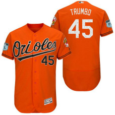 Baltimore Orioles Mark Trumbo #45 Orange 2017 Spring Training Grapefruit League Patch Authentic Collection Flex Base Jersey