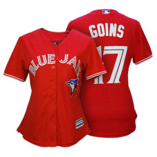 Toronto Blue Jays #17 Ryan Goins Red Cool Base Jersey