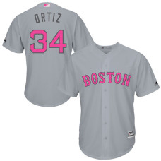 Boston Red Sox #34 David Ortiz Grey Home 2016 Mother's Day Cool Base Jersey