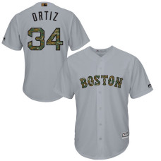 Boston Red Sox David Ortiz #34 Grey Camo Fashion 2016 Memorial Day Cool Base Jersey