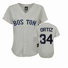 Boston Red Sox #34 David Ortiz Grey WoFashion Jersey