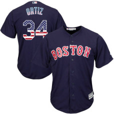 Boston Red Sox #34 David Ortiz Navy Stars and Stripes Cool Base Jersey
