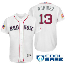 Boston Red Sox #13 Hanley Ramirez White Stars & Stripes 2016 Independence Day Cool Base Jersey