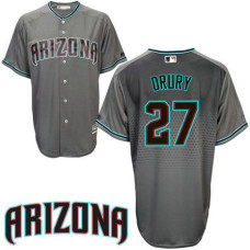 Arizona Diamondbacks Brandon Drury #27 Grey/Aqua Cool Base Jersey