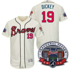 Atlanta Braves #19 R.A. Dickey Cream 2017 Flex Base All-Star Game Patch Jersey
