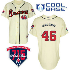 Atlanta Braves #46 Craig Kimbrel Authentic Cream Alternate Cool Base Jersey