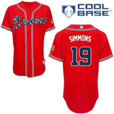 Atlanta Braves #19 Andrelton Simmons Authentic Red Alternate Cool Base Jersey