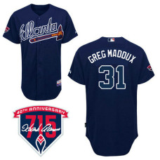 Atlanta Braves #31 Greg Maddux Authentic Navy Blue Alternate Cool Base Jersey