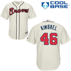YOUTH Atlanta Braves #46 Craig KimbrelAuthentic Cream Alternate Cool Base Jersey