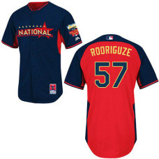 Milwaukee Brewers #57 Francisco Rodriguez Authentic Navy/Red National League 2014 All Star BPJersey