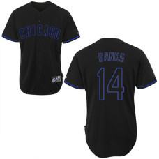 Chicago Cubs #14 Ernie Banks Black Fashion Jersey