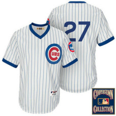 Chicago Cubs #27 Addison Russell White 1988 Turn Back The Clock Throwback Jersey