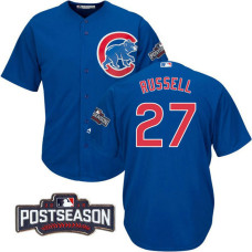 Chicago Cubs Addison Russell #27 NL Central Division Champions Royal 2016 Postseason Patch Cool Base Jersey