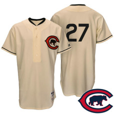 Chicago Cubs Addison Russell #27 Tan Turn Back the Clock Throwback Player Jersey