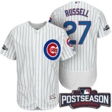 Chicago Cubs Addison Russell #27 NL Central Champions White 2016 Postseason Patch Flex Base Jersey