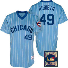 Chicago Cubs #49 Jake Arrieta Light Blue Throwback Turn Back The Clock Jersey