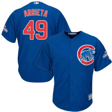Chicago Cubs Jake Arrieta #49 Royal 2016 World Series Champions Cool Base Jersey