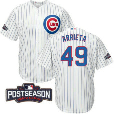 Chicago Cubs Jake Arrieta #49 NL Central Division Champions White 2016 Postseason Patch Cool Base Jersey